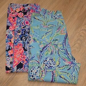 Lilly Pulitzer Luxletic Bundle | Tropical Print Ankle Pants - Aqua & Multicolor